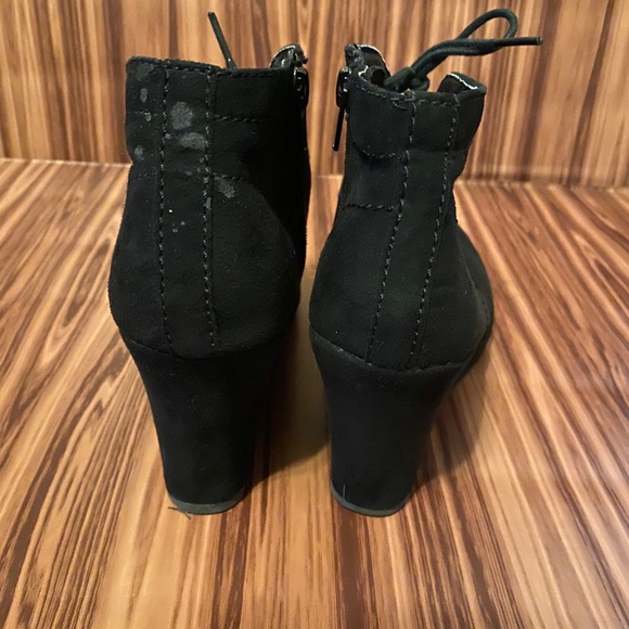 Black Suede Wedge Booties - Picture 5 of 5